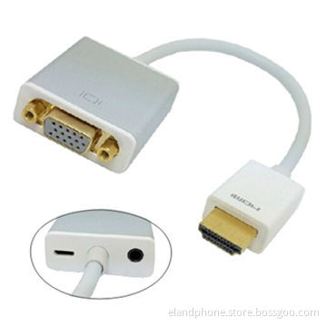 HDMI to VGA Adapter with 3.5mm Audio + Micro USB Power Port